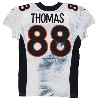 2014 Demaryius Thomas Game Worn Denver Broncos Road Jersey From 11/2/14 Game at New England (Panini)